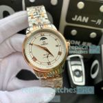 New Copy Omega De Ville Moonphase 40mm Watch 2-Tone Rose Gold White Dial